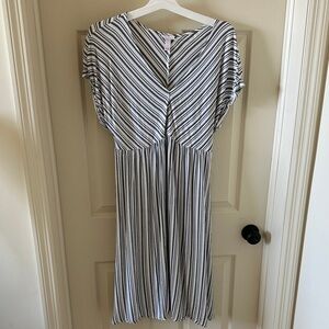 Isabel Maternity by Ingrid & Isabel Black and White Striped Midi Dress